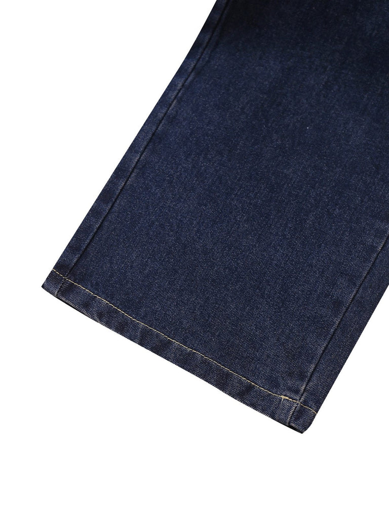 Pantaloni a  dritta in denim blu scuro anni '50