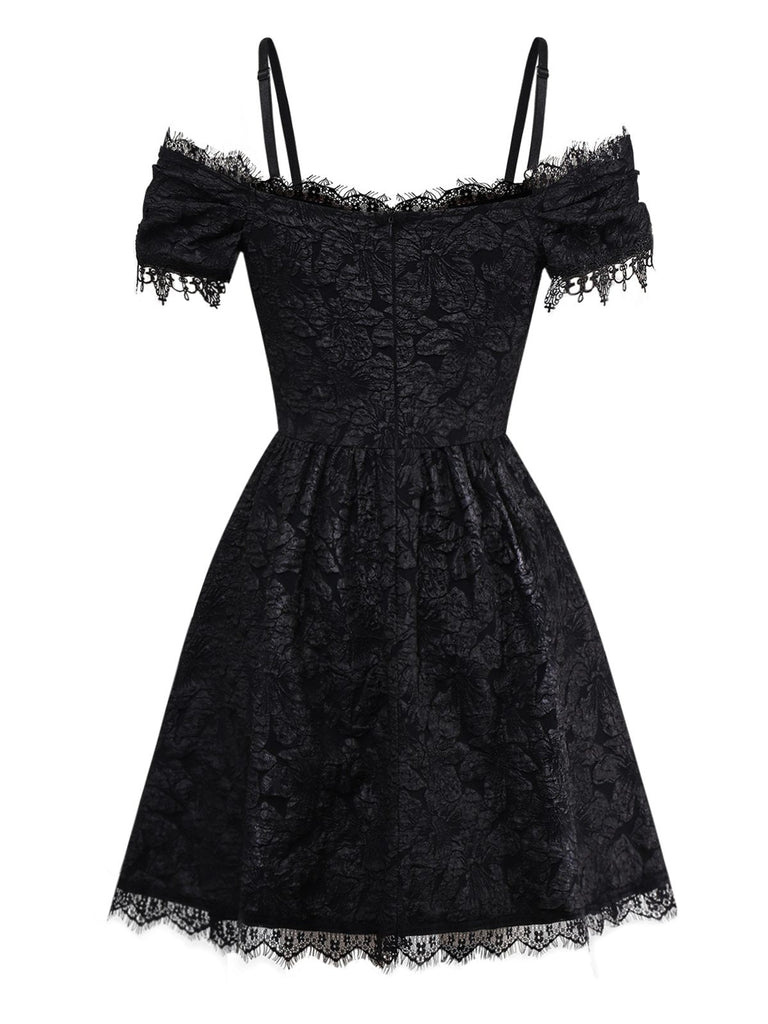 Abito con ragnatela e croce di Halloween anni '50
