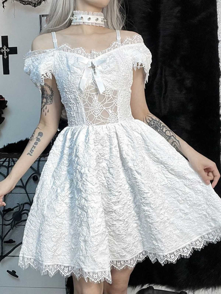 Abito con ragnatela e croce di Halloween anni '50