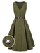 [Prevendita] Abito con scollo a V e tasche e cintura verde anni '50