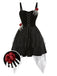 [Prevendita] Abito con mano scheletro e ragnatela e rosa nero anni '50