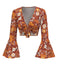 [Prevendita] Top floreale hippie maniche a campana arancione anni '70