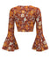 [Prevendita] Top floreale hippie maniche a campana arancione anni '70