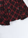 2PCS Top a quadri e gonna con orlo asimmetrico rosso anni '80