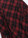2PCS Top a quadri e gonna con orlo asimmetrico rosso anni '80