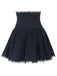 Gonna corsetto con lacci in pizzo e patchwork nero anni '70