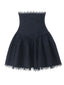 Gonna corsetto con lacci in pizzo e patchwork nero anni '70