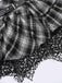 Gonna steampunk a quadri patchwork in pizzo grigia anni '80