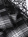 Gonna steampunk a quadri patchwork in pizzo grigia anni '80
