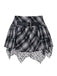 Gonna steampunk a quadri patchwork in pizzo grigia anni '80