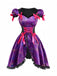 Abito da strega e cappello ragnatela Halloween viola anni '70