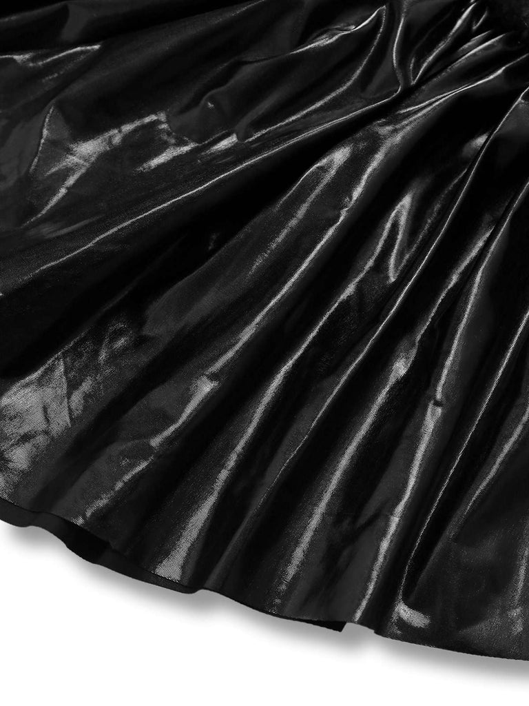 Abito in rete stile pipistrello punk nero anni '80