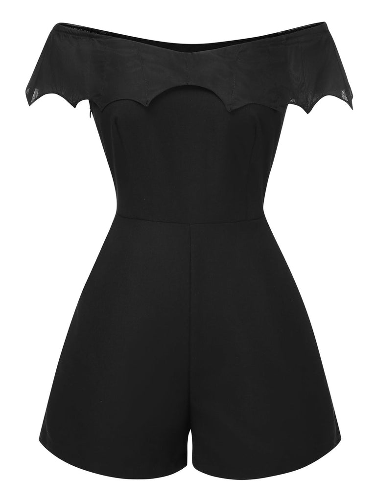 [Prevendita] 2PCS Tuta corta pipistrello gotica e copricostume nero anni '50