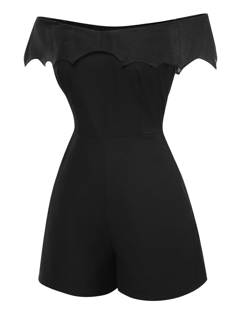 [Prevendita] 2PCS Tuta corta pipistrello gotica e copricostume nero anni '50