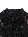 Abito a fascia floreale 3D in rete con patchwork nero anni '50