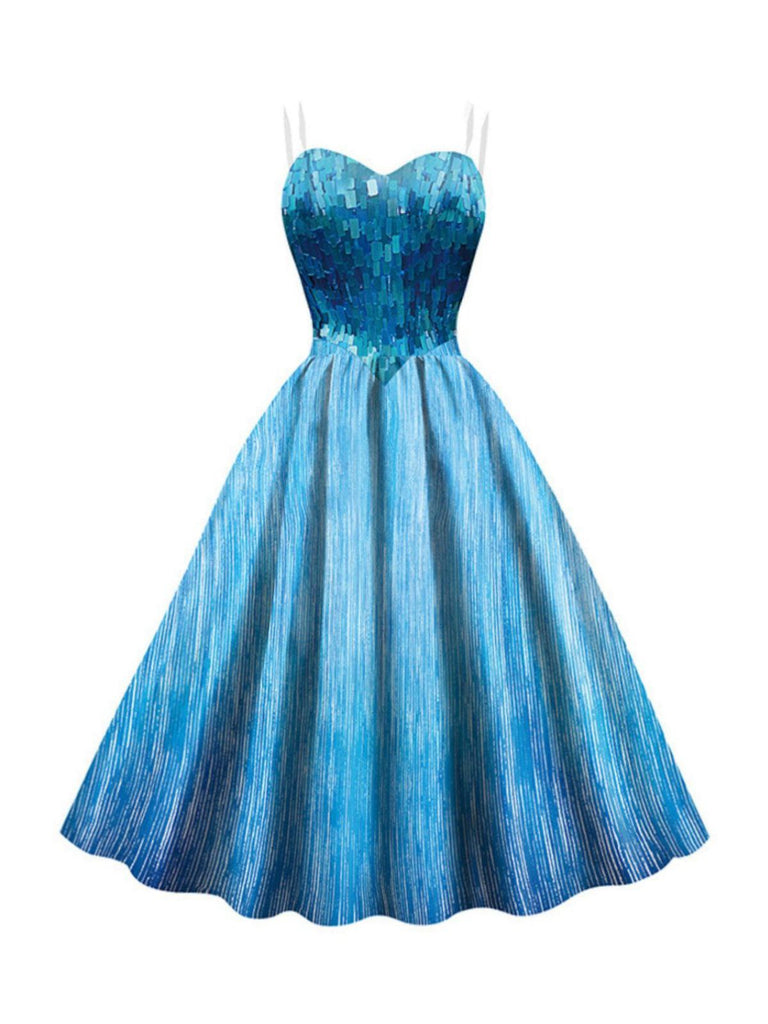 Abito Elsa con fiocco di neve con paillettes Halloween anni '50