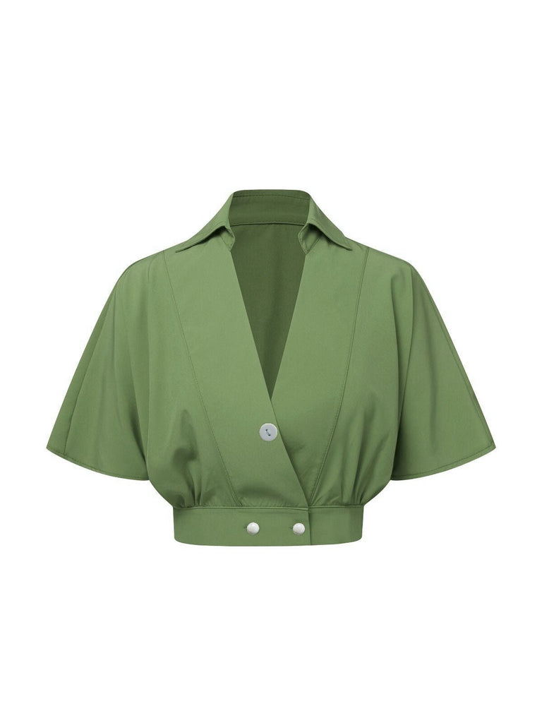 2PCS Camicetta con maniche a dolman e pantaloni floreale anni '30