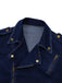 Giacca in denim con bottoni e revers blu scuro anni '50