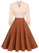 [Prevendita] Abito color block con maniche lunghe cachi anni '50