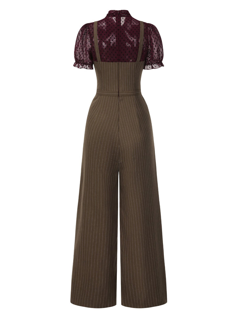 [Prevendita] Tuta lunga a righe verticali in rete rosso anni '30