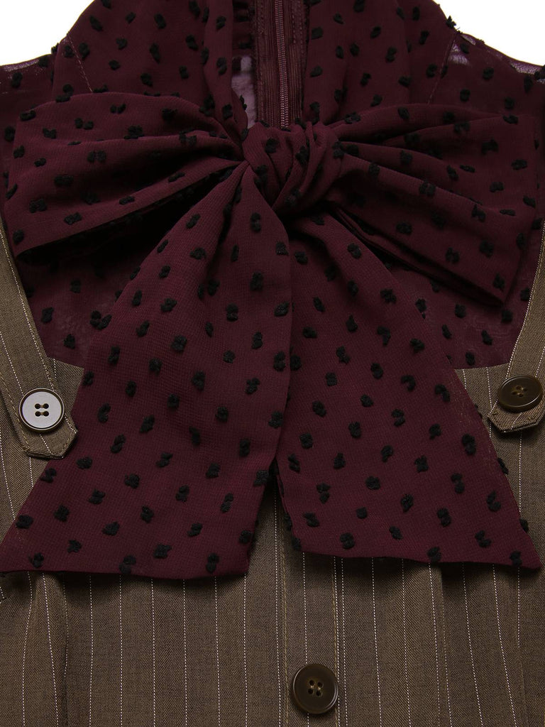 [Prevendita] Tuta lunga a righe verticali in rete rosso anni '30