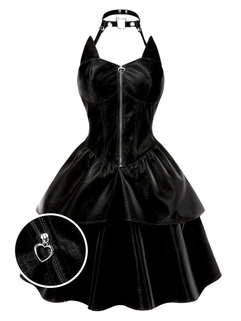 [Prevendita] Abito in pelle da Catwoman Halloween nero anni '50