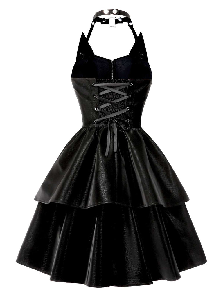 [Prevendita] Abito in pelle da Catwoman Halloween nero anni '50