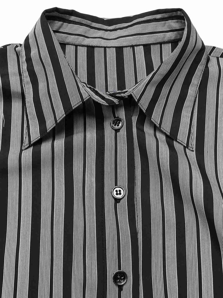 [Prevendita] Tuta lunga a righe patchwork e mantello nero anni '40