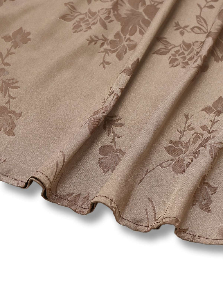 Abito a sirena in raso jacquard floreale anni '30