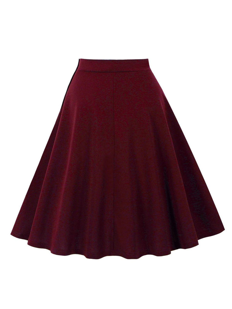 Gonna con tasche laterali e bottoni anni '50