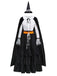 2PCS Camicetta e gonna strega con volant in pizzo nero anni '50