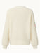 Cardigan in maglia con spalle cadenti e fragole beige anni '50