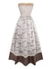 Completo abito da sposa vampiro in pizzo beige anni '30