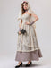 Completo abito da sposa vampiro in pizzo beige anni '30