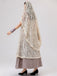 Completo abito da sposa vampiro in pizzo beige anni '30