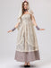 Completo abito da sposa vampiro in pizzo beige anni '30