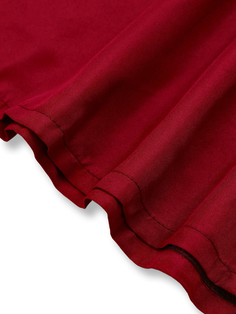 Abito vittoriano medievale con lacci rosso anni '30