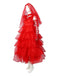 Completo abito a pois sposa fantasma Halloween rosso anni '50