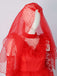Completo abito a pois sposa fantasma Halloween rosso anni '50