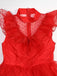 Completo abito a pois sposa fantasma Halloween rosso anni '50