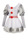 Abito a palloncino righe Pennywise Halloween argento anni '60