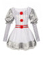 Abito a palloncino righe Pennywise Halloween argento anni '60