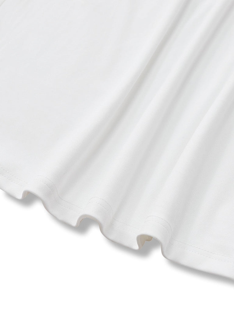 Tuta lunga super ampia con scollo a V profondo anni '70