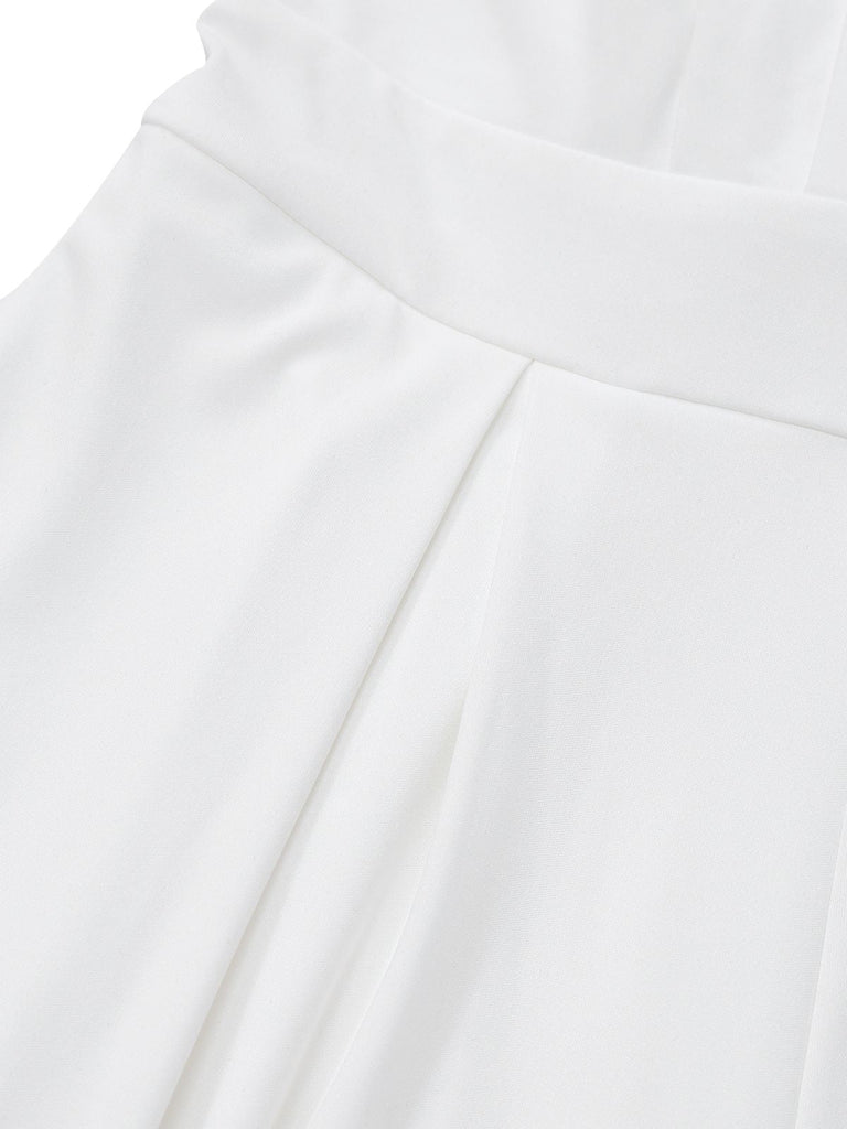 Tuta lunga super ampia con scollo a V profondo anni '70