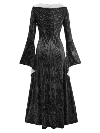 Abito da strega con cappuccio e maniche a pipistrello anni '80