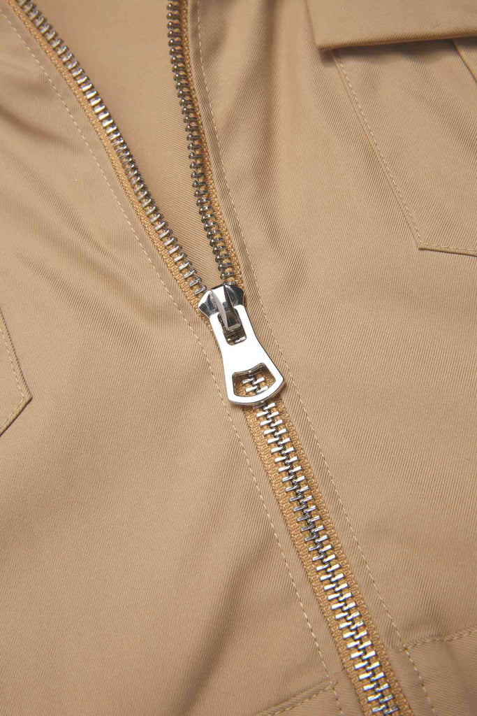 [Prevendita] 2PCS Giacca patchwork a quadri e gonna plissettata cachi anni '60