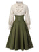 [Prevendita] 2PCS Abito vittoriano con fiocco e mantello verde anni '50