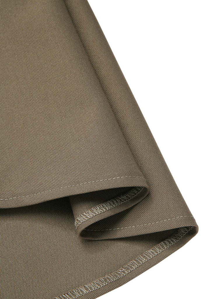 [Prevendita] Abito da sirena in maglia con spalle scoperte cachi anni '30