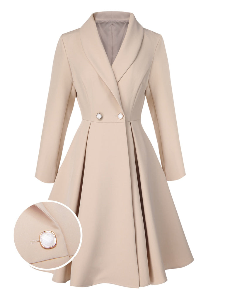 [Prevendita] Cappotto a ruota con collo a scialle colore crema anni '50