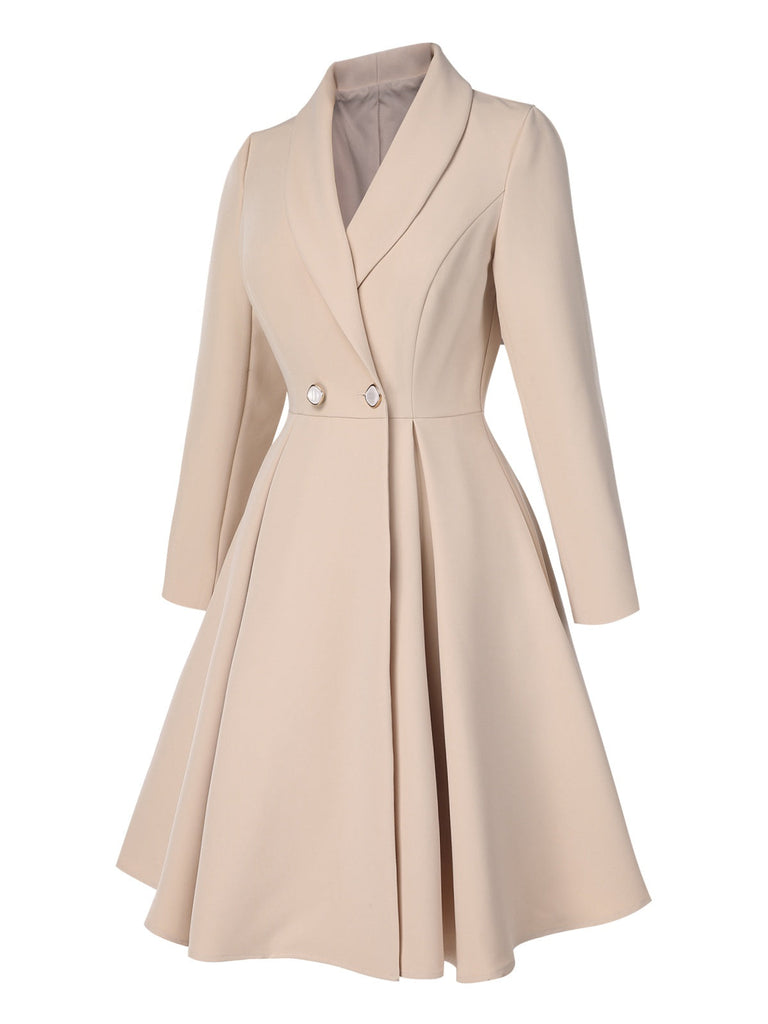[Prevendita] Cappotto a ruota con collo a scialle colore crema anni '50